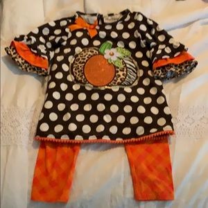 Rare Editions fall pumpkin 2 piece set - size 3T